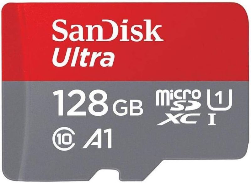 Photo 1 of SanDisk 128GB Ultra MicroSDXC UHS-I Memory Card with Adapter - 100MB/s, C10, U1, Full HD, A1, Micro SD Card 