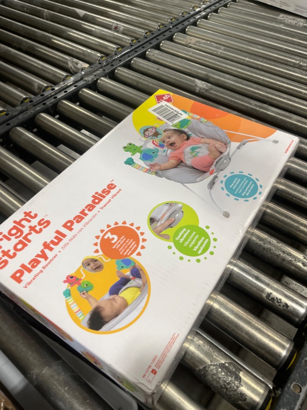 Photo 1 of Bright Starts Playful Paradise Comfy Baby Bouncer Seat with Soothing Vibration and Toys, Unisex, 0-6 Months