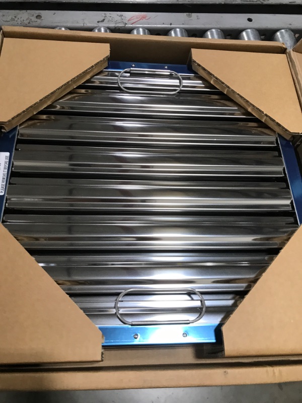 Photo 1 of Fire Stopper Ultra Heavy-Duty 304 Stainless Steel Grease Baffle Filter. UL Certified and NSF Approved. Mirror Finish. Dishwasher Safe. Nominal Size 20”x20”x2”. Factory installed handles. 19 5/8 Inch x 19 5/8 Inch x 1 7/8 Inch