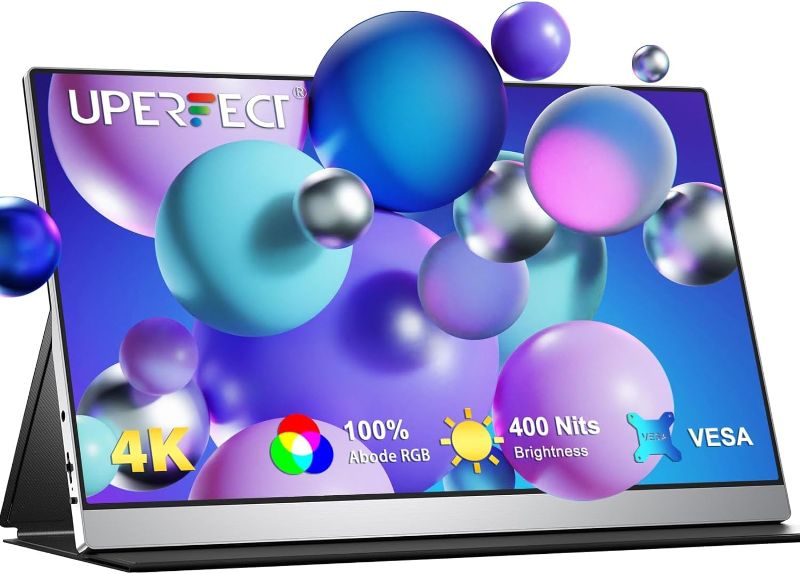 Photo 1 of UPERFECT True Portable Monitor 4K, 15.6'' 3840x2160 UHD HDR USB-C Monitor, 100% Adobe RGB, 400cd/?Brightness, IPS FreeSync Speaker Eye Care Travel Game Display Type-C HDMI, VESA & Smart Case
