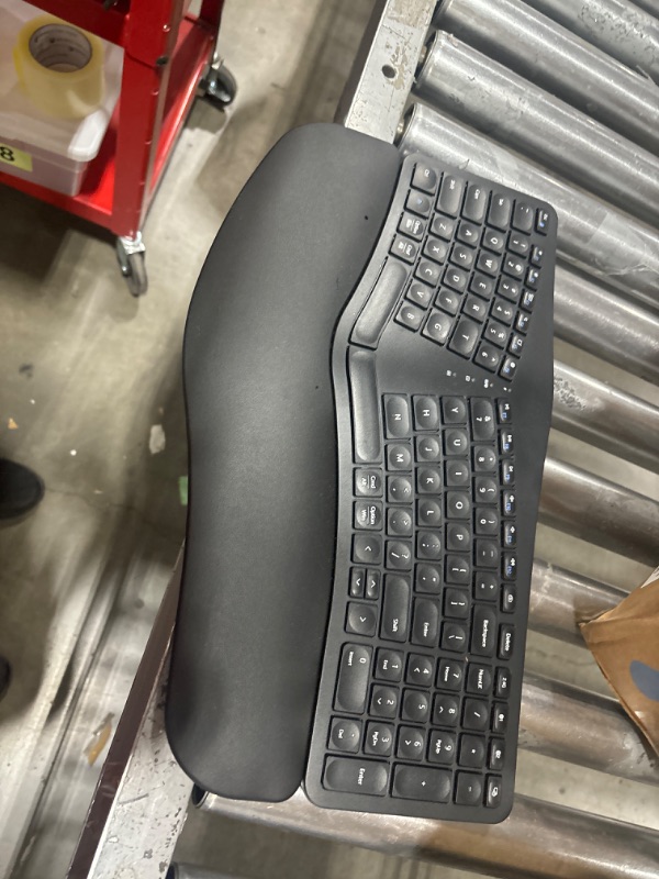 Photo 2 of EDJO Ergonomic Wireless Keyboard Rechargeable, Bluetooth/2.4G Wireless Keyboard with Cushioned Wrist Rest, Multi-Device, Split Design, for Windows/Mac/Android/iOS