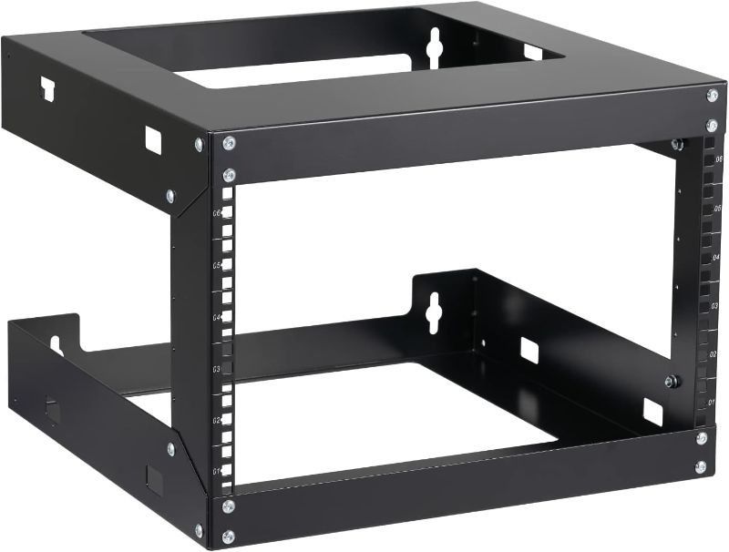 Photo 1 of 6U Wall Mount Rack Open Frame 19" Server Equipment 18 inches Depth Network Cabinet Black by Tedgetal