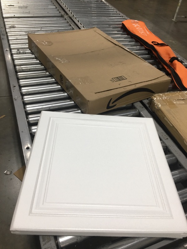 Photo 2 of A La Maison Ceilings R24 Line Art Foam Glue-up Ceiling Tile (21.6 sq. ft./Case), Plain White, 8 Count (Pack of 1) Plain White 8 Count (Pack of 1) Tile