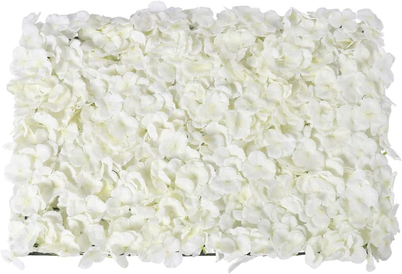 Photo 1 of 16"x 24" Artificial Flower Wall Panels,Flower Wall Mat Silk Flower Panels for Outdoor Garden Backyard Fence Fence Privacy Screen and Indoor Wall Decor(10Pcs White,Style 2)