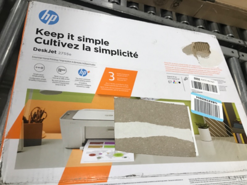 Photo 3 of HP DeskJet 2755e Wireless Color inkjet-printer, Print, scan, copy, Easy setup, Mobile printing, Best-for home, Instant Ink with HP+,white
