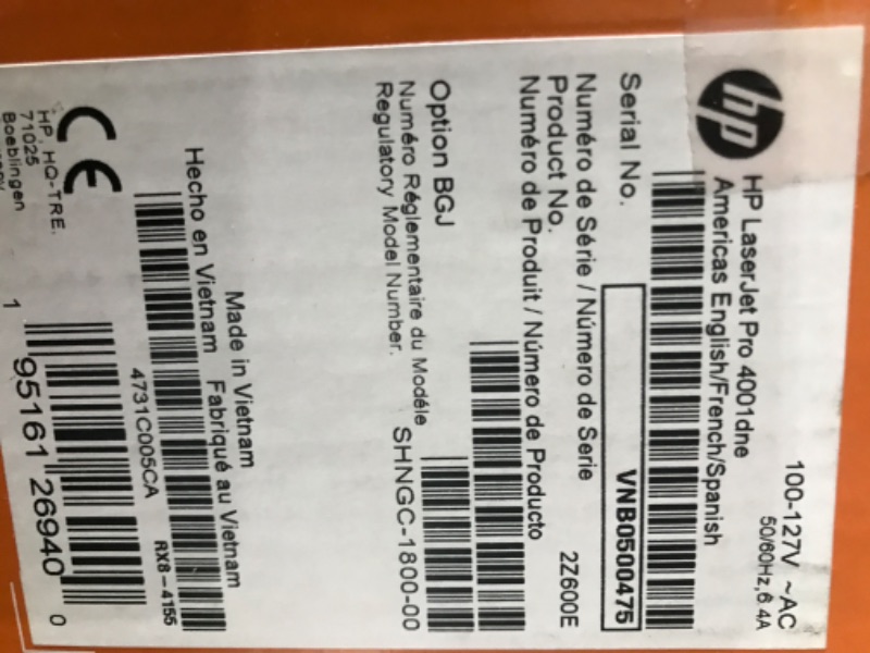 Photo 1 of HP LaserJet Pro 4001dne Black & White Printer with HP+ Smart Office Features New Version: HP+, LaserJet Pro 4001dne