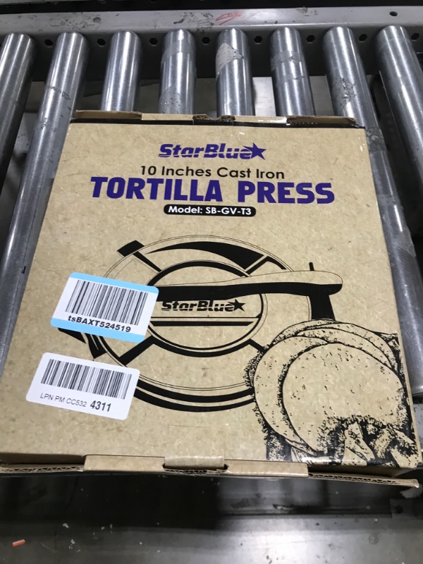 Photo 3 of 10 Inch Cast Iron Tortilla Press by StarBlue with FREE 100 Pieces Oil Paper and Recipes e-book - Tool to make Indian style Chapati, Flour Tortilla, Roti
