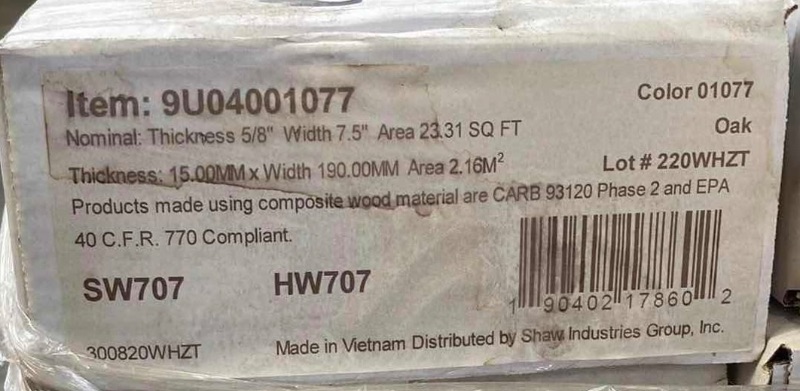 Photo 3 of SHAW EXPRESSIONS MELODY OAK WOOD FINISH SNAP IN CLICK HARDWOOD FLOORING 7.5” X 76” X RANDOM LENGTH (23.31SQFT PER CASE/32CASES APPROX 745.92SQFT TOTAL) READ NOTES