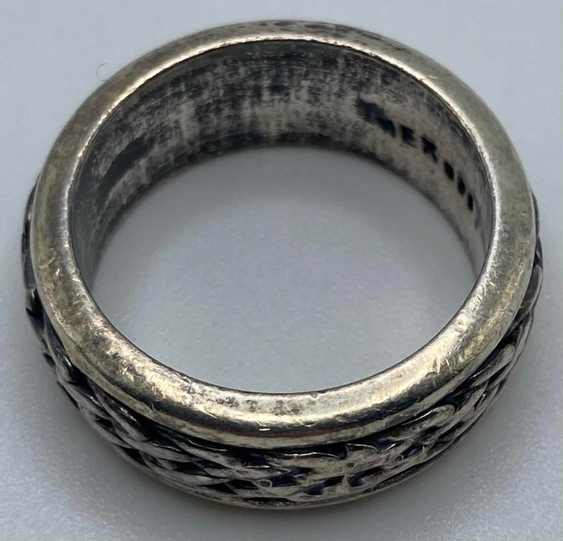 Photo 1 of BRAIDED STERLING SILVER FIDGET SPINNING RING BAND SIZE 7/8.8G (READ NOTES)