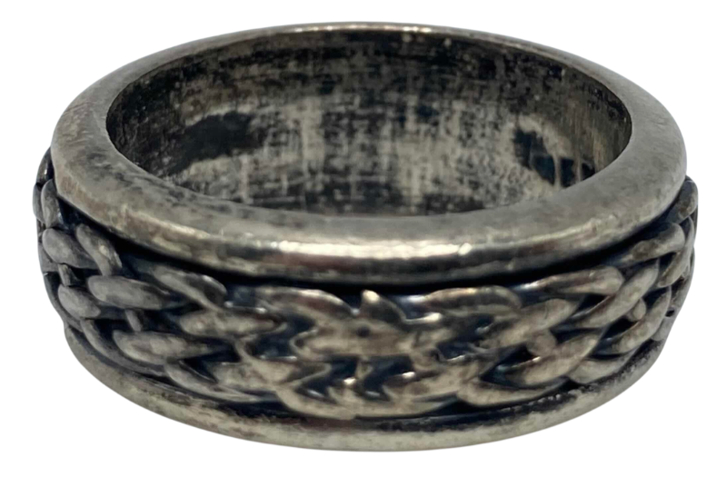 Photo 1 of BRAIDED STERLING SILVER FIDGET SPINNING RING BAND SIZE 7/8.8G (READ NOTES)