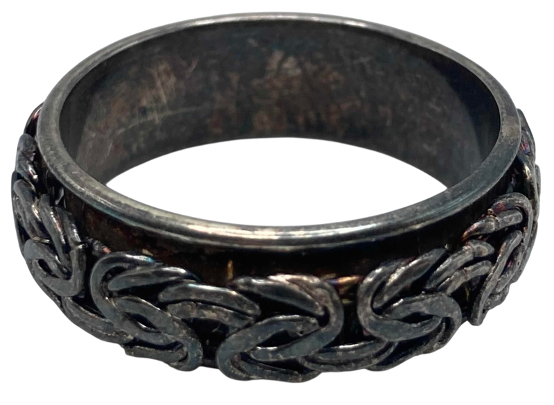 Photo 1 of CHAINMAIL STERLING SILVER FIDGET SPINNING RING BAND SIZE 10-10.25/2.7G (READ NOTES)