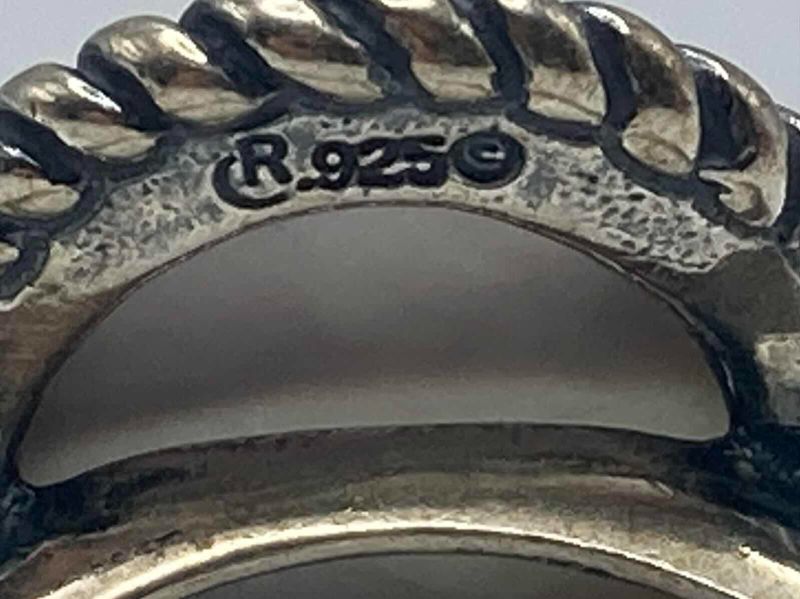 Photo 1 of VINTAGE BALTIC AMBER 0.75” OVAL STONE W CROSS STERLING SILVER RING SIZE 9-9.25/10.3G (READ NOTES)