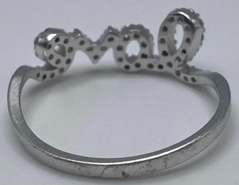 Photo 1 of LOVE STERLING SILVER RING SIZE 9.5/1.5G (READ NOTES)