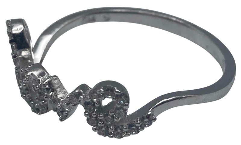 Photo 1 of LOVE STERLING SILVER RING SIZE 9.5/1.5G (READ NOTES)