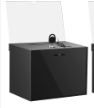 Photo 1 of Acrylic Donation Box with Lock Key Sign Holder and Ballot Box Plastic Suggestion Box Storage Container Raffle Box for Voting Fundraising Tip Jar, 6.3 x 4.5 x 4 Inches (Black)