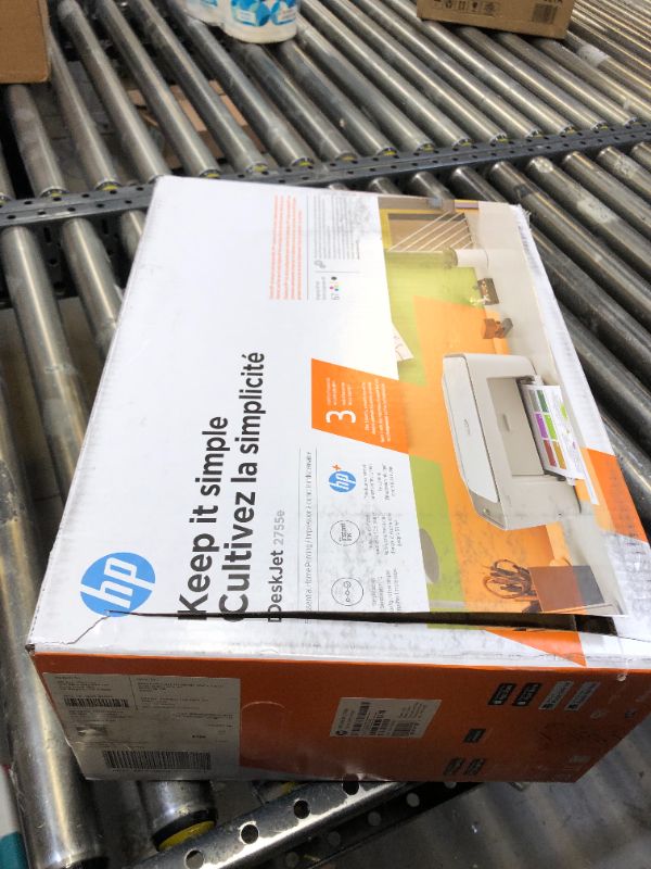 Photo 3 of HP DeskJet 2755e Wireless Color All-in-One Printer with bonus 6 months Instant Ink (26K67A), white