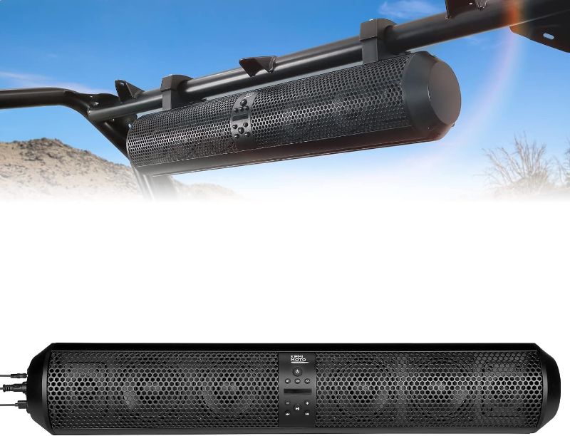 Photo 1 of KEMIMOTO UTV Sound Bar SXS Speaker Wireless Control Bluetooth Compatible X3 SoundBar with 2X Tweeter and 4X Subwoofer Compatible with Polaris Can am Honda CForce for 1.56"- 2.25" Roll Cage
