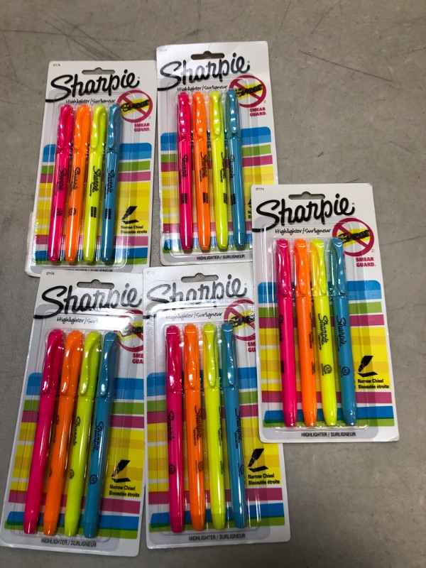 Photo 2 of 5 packs- 
Sharpie®  Pocket Chisel Tip Assorted Color Highlighters - 4 pack