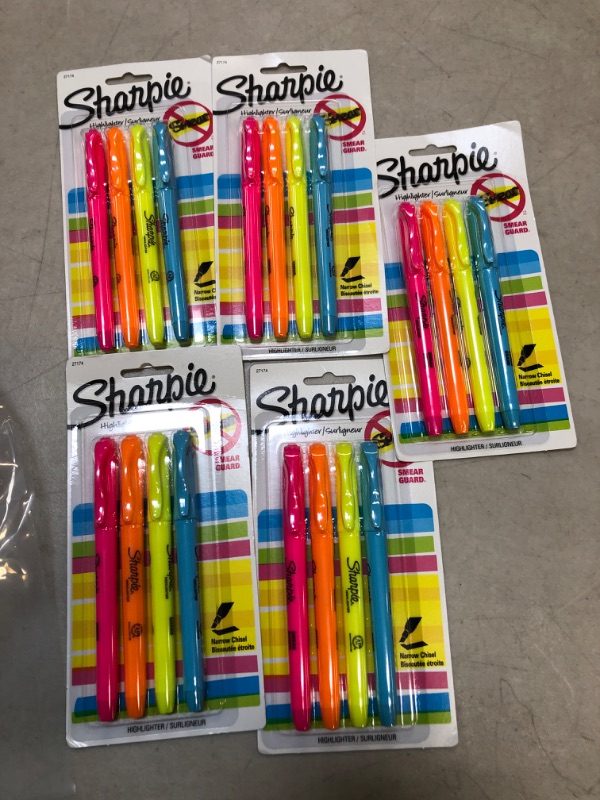 Photo 2 of 5 packs 
Sharpie®  Pocket Chisel Tip Assorted Color Highlighters - 4 pack