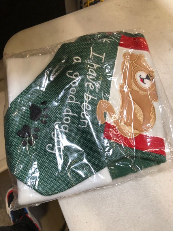 Photo 1 of BSTAOFY Pet's Christmas Stockings Dog Embroidered Linen Fleece Cuff Socks Ornaments for Xmas Tree Hanging Decor Party Gifts Kids Keepsake