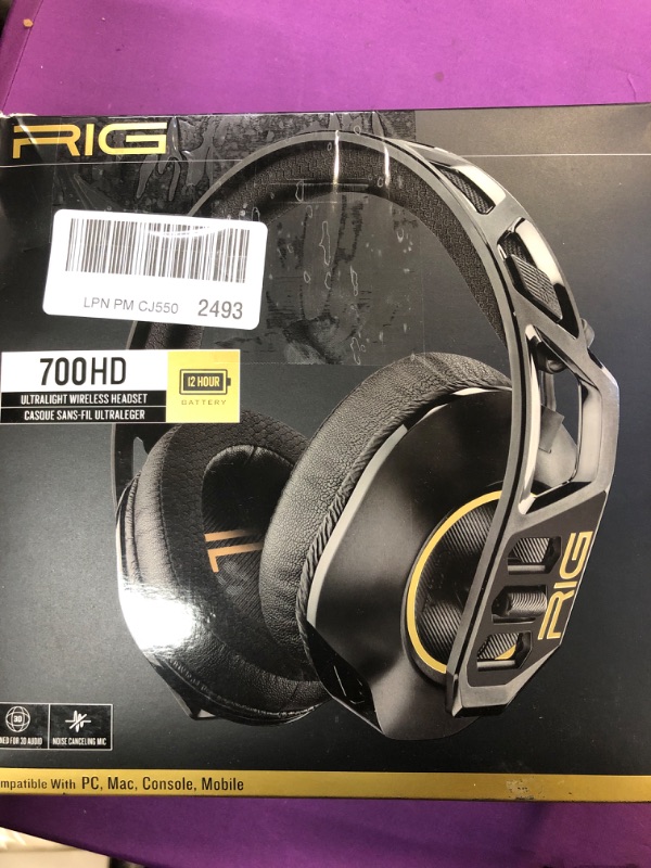 Photo 2 of RIG 700HD Ultralight Wireless Gaming Headset with Removable Noise Canceling Microphone for PC, Mac, PS4, PS5, USB - Black/Copper