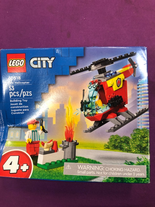 Photo 2 of LEGO City Fire Helicopter 60318 Building Toy Set for Preschool Kids, Boys, and Girls Ages 4+ (53 Pieces)