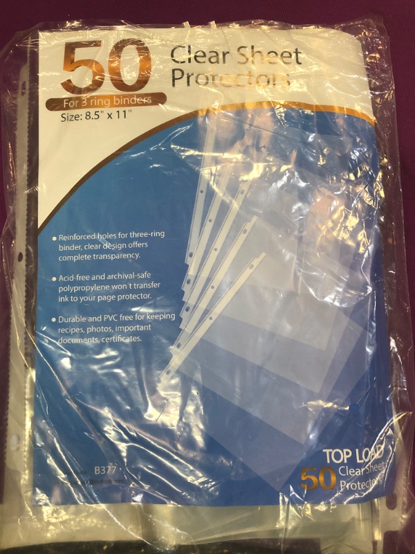 Photo 1 of 50 clear protector sheets 