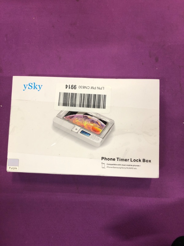 Photo 2 of ySky Portable Smart Auto Phone Timer Lock Box for iPhone and Android Phones, Self-Control Timer Locker to Help Kids,Students, Adults Focus Back,Prevent Excessive Games, Mobile Phone Addiction(Purple) 7inch Purple