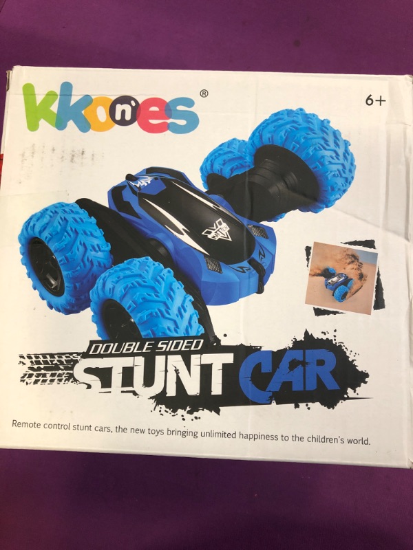 Photo 1 of Remote Control car,2.4GHz Electric Race Stunt Car,Double Sided 360° Rolling Rotating Rotation, LED Headlights RC 4WD High Speed Off Road for 3 4 5 6 7 8-12 Year Old Boy Toys (Blue)