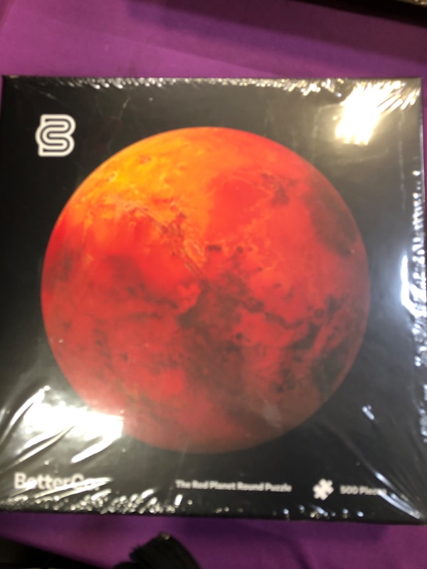 Photo 2 of BetterCo. - The Red Planet Mars Round Puzzle 500 Pieces - Difficult Jigsaw Puzzles 500 Pieces - Challenge Yourself with 500 Piece Puzzles for Adults, Teens (Red Planet)