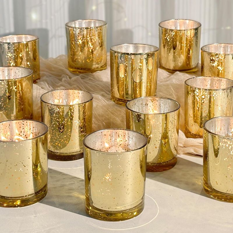 Photo 1 of 
SUPMIND 12 Pack Glass Candle Jars-10oz Golden Empty Candle Jars with Bamboo Lids, Bulk Candle Jars for Gold Wedding Centerpieces for Table Decorations, Gold Party Bridal Shower Decorations
