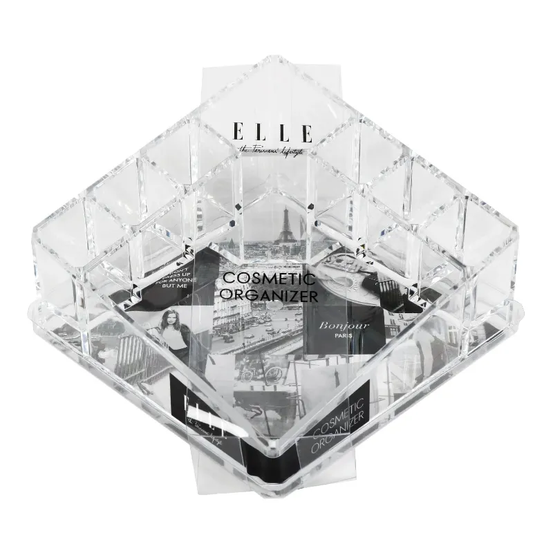 Photo 1 of 2 Pack Elle Clear Cosmetic Organizer 8 Compartment
