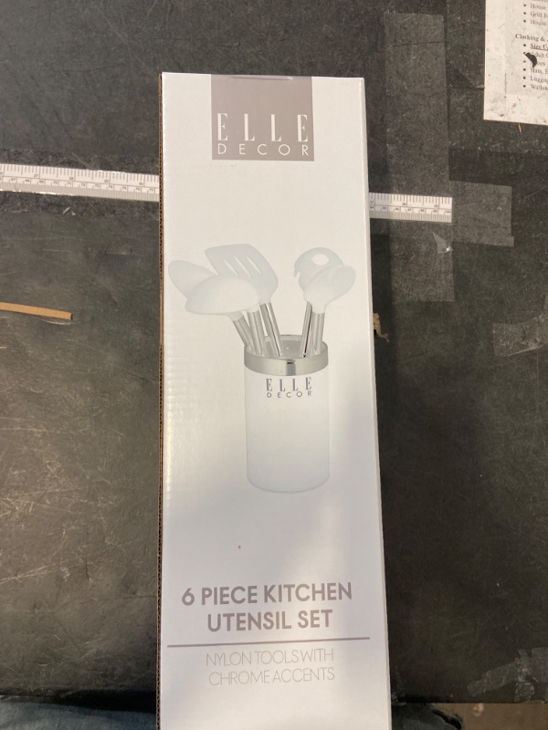Photo 3 of Elle Decor 6-Piece Nylon Silicone Kitchen Utensil Set with Holder
