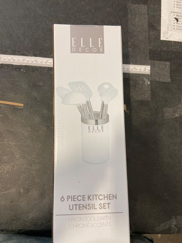 Photo 1 of Elle Decor 6-Piece Nylon Silicone Kitchen Utensil Set with Holder
