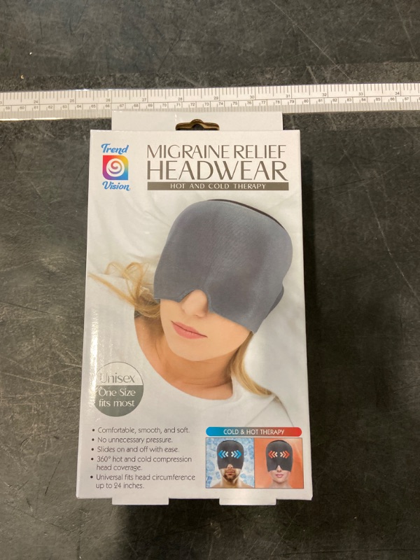 Photo 2 of Gel Cold Compress Headgear mask Relief Headgear ice Bag Eye mask ice Compress hat hot and Cold Eye mask Head Eye mask (Grey)
