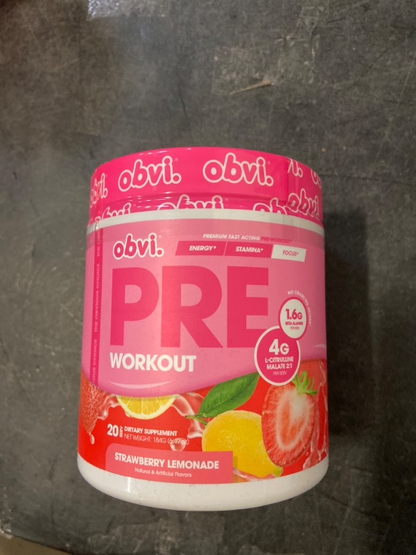 Photo 3 of Obvi Pre Workout for Women, Preworkout, Designed for Energy, Stamina and Focus, No Crash or Jitters, Made with Beta Alanine and L-Citrulline Malate 2:
