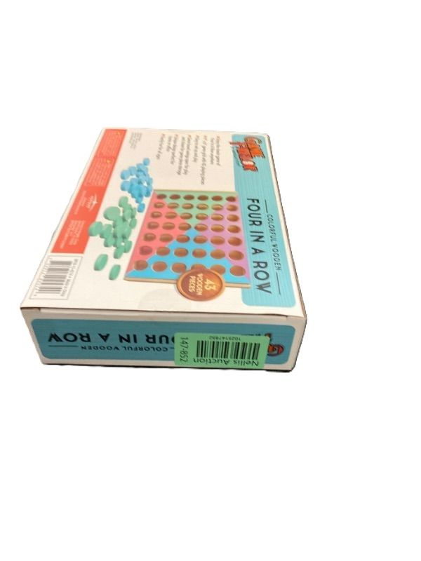 Photo 4 of Colorful Wooden Four in a Row Game - Exciting Indoor Games for Kids & Adults, 9x6 Inch Game Grid, 42 Colored Wooden Playing Pieces - Perfect Kids Family Board Games, Fun 4 in a Row Wood Board Game
