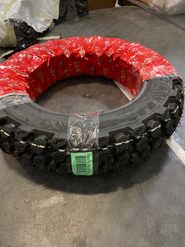 Photo 4 of 3.50-10 Tire | 3.50 10 Inch Tubeless Tire Compatible with 90/100-10 | 3.50-10 Offroad Snow Knobby Tire for Front/Rear Replacement Spare Accessory Fits on 10 Inch | 58J 8 P.R.
