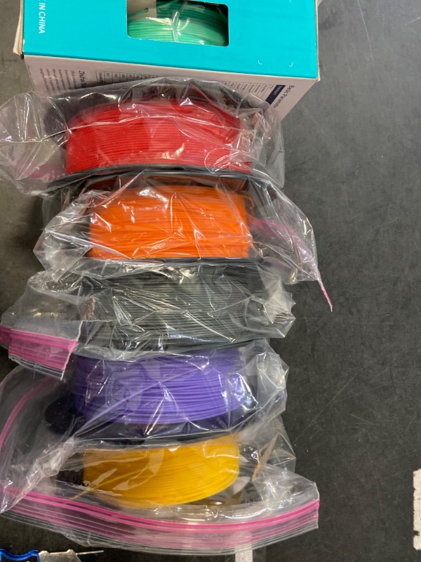 Photo 2 of SUNLU 3D Printer Filament Bundle, PLA Plus Filament 10KG 1.75mm, Neatly Wound Filament for Most 3D Printer, 10 Colors, 1kg Spool, Black+White+Grey+Green+Blue+Bluegrey+LightGold+Pureyellow+Red+Orange
