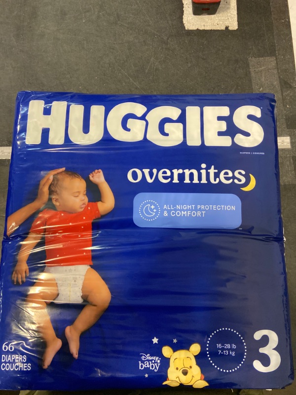 Photo 2 of Huggies Overnites Diapers, Size 3, 66 Diapers
