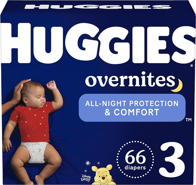 Photo 1 of Huggies Overnites Diapers, Size 3, 66 Diapers
