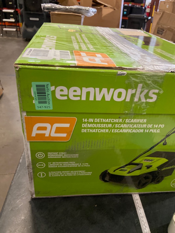 Photo 1 of Greenworks 13 Amp 14-Inch Corded Dethatcher / Scarifier, DT13B00 13A Dethatcher / Scarifier