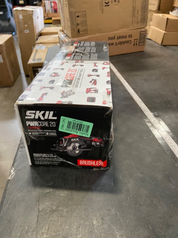 Photo 3 of SKIL PWRCORE 20 Brushless 20V 4-1/2 In. Compact Lightweight One-hand Circular Saw Kit with Up to 6,000 RPM Includes 2.0Ah PWR CORE 20 Lithium Battery and Charger - CR5435B-10 4-1/2 In. One-handed Circular Saw Kit