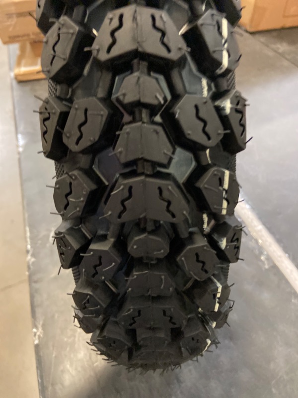 Photo 3 of 3.50-10 Tire | 3.50 10 Inch Tubeless Tire Compatible with 90/100-10 | 3.50-10 Offroad Snow Knobby Tire for Front/Rear Replacement Spare Accessory Fits on 10 Inch | 58J 8 P.R.
