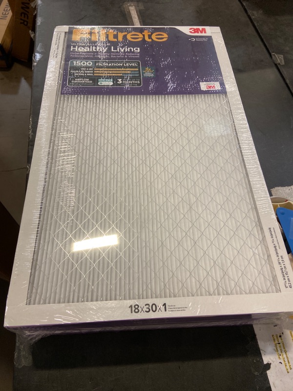 Photo 2 of Filtrete 18x30x1 AC Furnace Air Filter, MERV 12, MPR 1500, CERTIFIED asthma & allergy friendly, 3 Month Pleated 1-Inch Electrostatic Air Cleaning Filter, 6-Pack (Actual Size 17.81x29.81x0.78 in)
