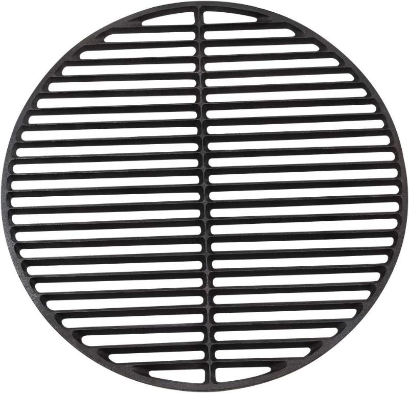 Photo 1 of KAMaster 18 inches Cast Iron Cooking Grids Grates for Large Big Green Eggs,Cast Iron Round Grill Grate Cooking Grate Perfect for Pretty Barbecue Marks(18"-Fit Large GRILL)
