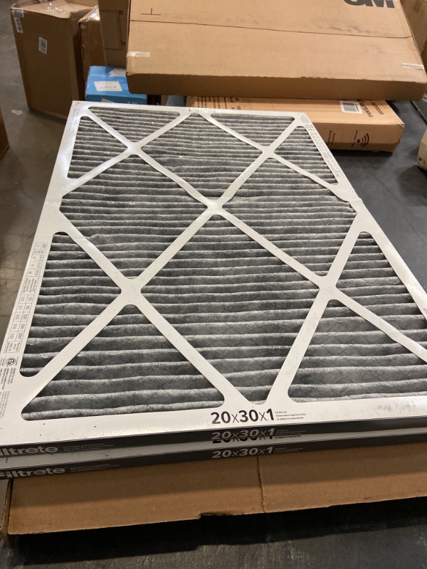 Photo 3 of Filtrete 20x30x1 Air Filter, MPR 1200, MERV 11, Allergen Defense Odor Reduction 3-Month Pleated 1-Inch Air Filters, 2 Filters
