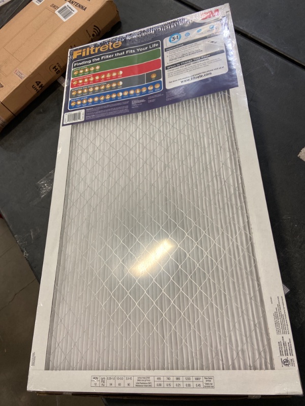 Photo 2 of Filtrete 16x30x1 AC Furnace Air Filter, MERV 12, MPR 1500, CERTIFIED asthma & allergy friendly, 3 Month Pleated 1-Inch Electrostatic Air Cleaning Filter, 2-Pack (Actual Size 15.81x29.81x0.78 in)