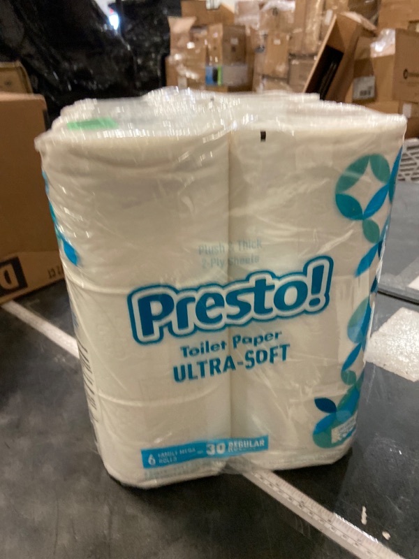 Photo 2 of Presto 313 2-Ply Sheet Mega Roll Toilet Paper, Unscented, Ultra-Soft, 12 Rolls (2 Packs of 6), Equivalent to 60 Regular Rolls, White
