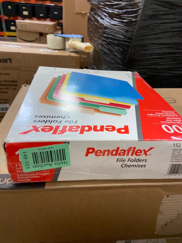 Photo 4 of Pendaflex - Two-Tone File Folders 1/3 Cut Top Tab Letter Assorted Colors 100/Box "Product Category: File Folders Portable & Storage Box Files/Folders" 